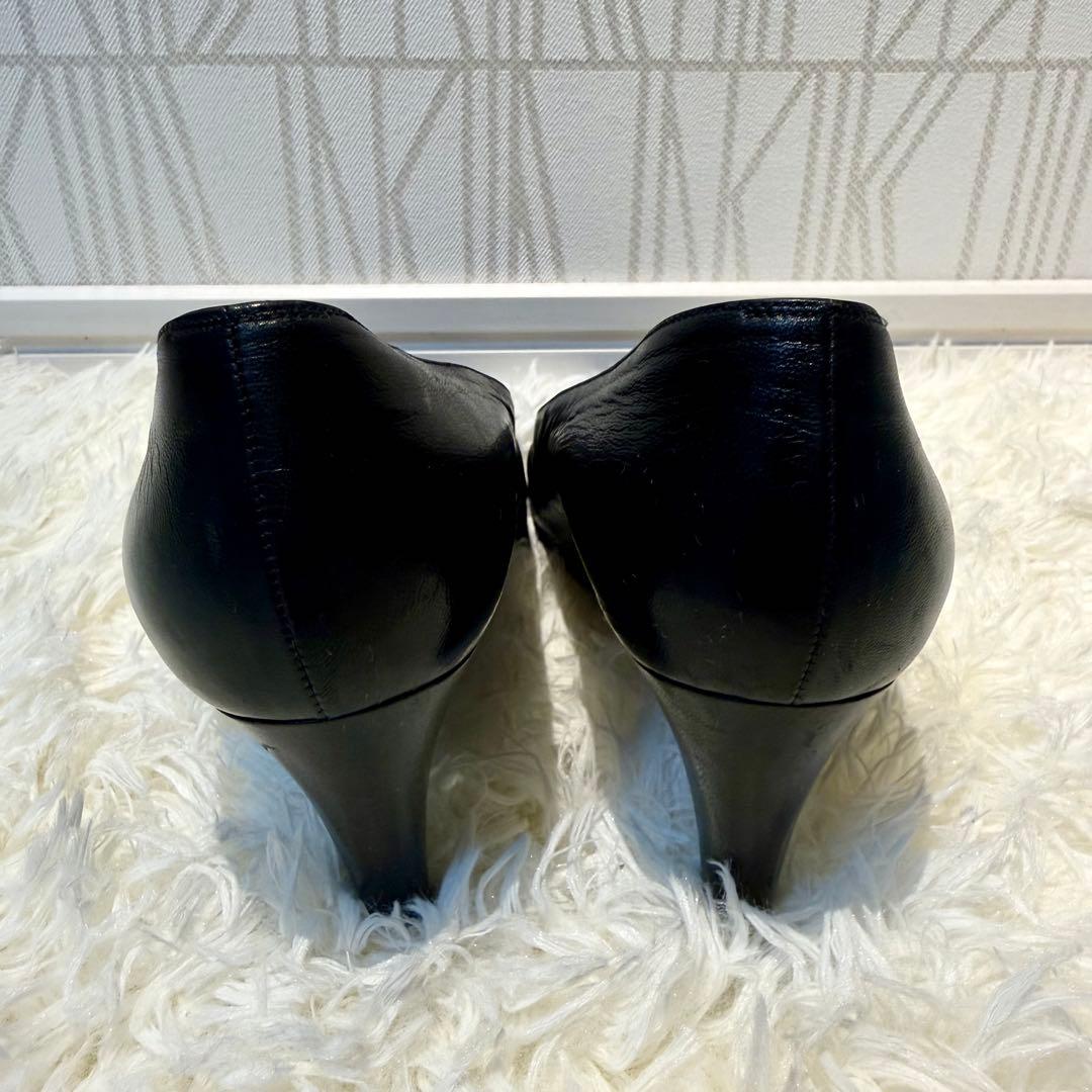 CHANEL シャネル ココマーク パンプス レザー ブラック 22.5