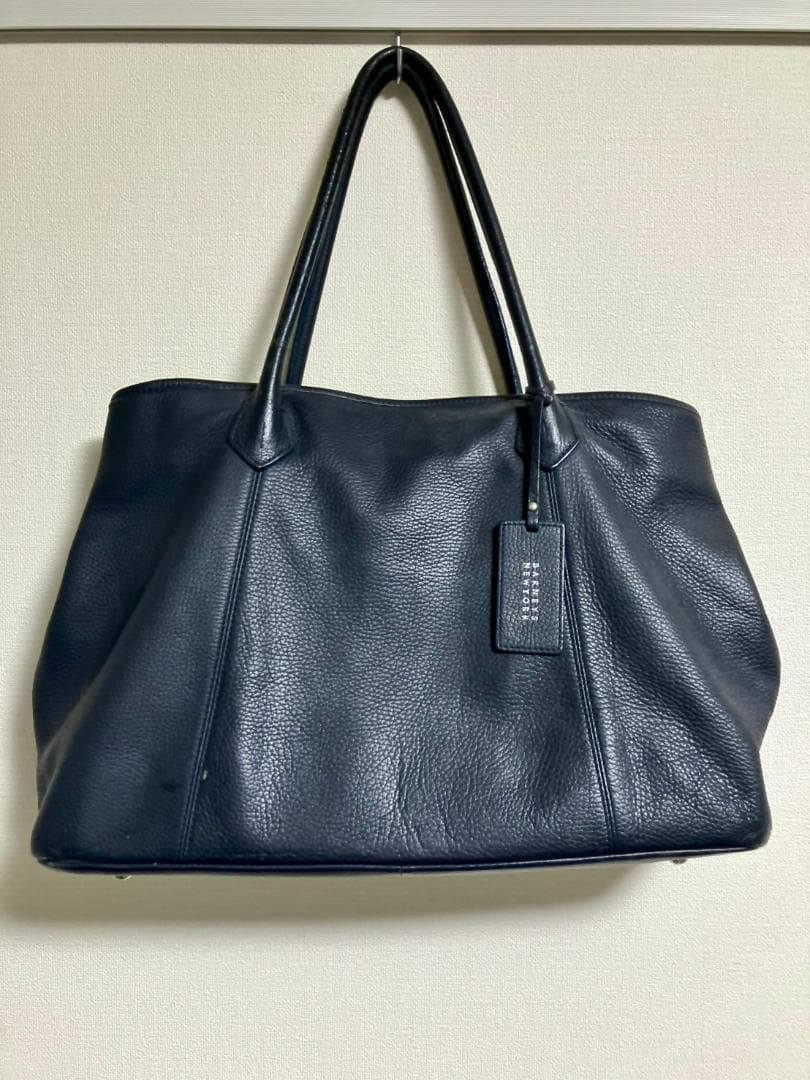 BARNEYS NEW YORK レザートートバッグ ネイビー