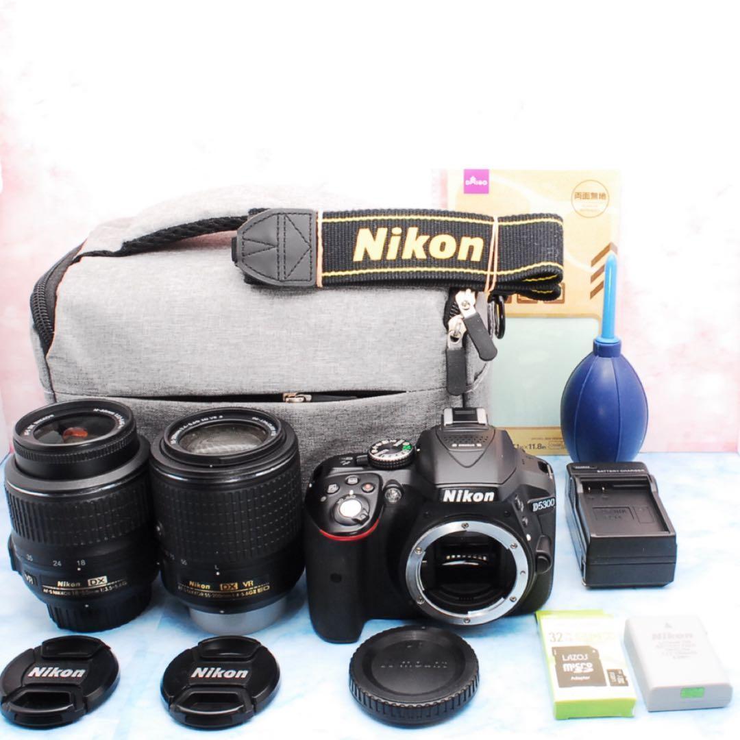 ☆ニコンD5300☆手ぶれ補正Wレンズ☆Wi-Fi搭載☆一眼レフカメラ