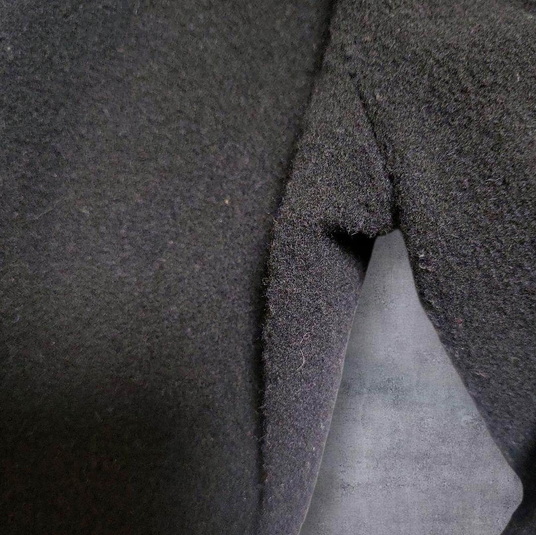 美品mizuiro indウールブレンド 黒チェスターコート スタンドカラー