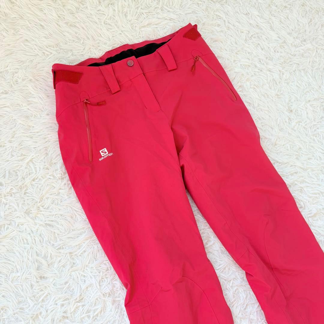 salomon サロモン レディース スキースノボパンツ レッド Lサイズ