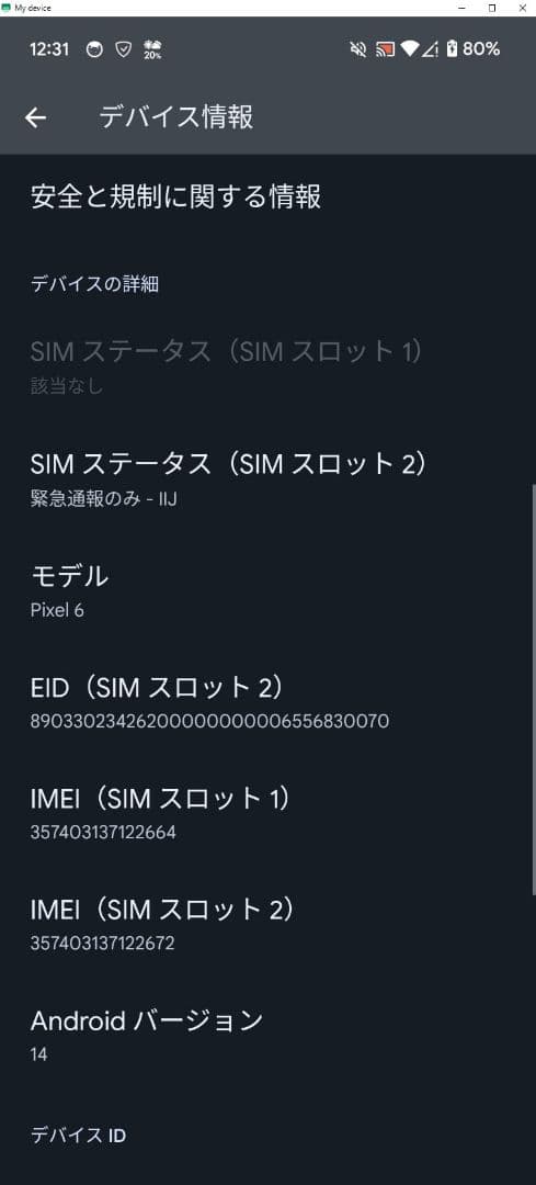 ジャンク Pixel6 128GB (モニター故障)
