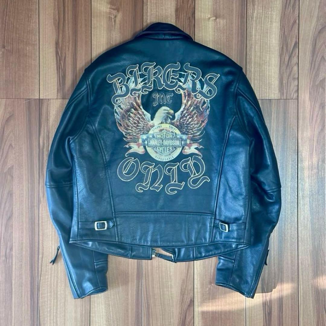 【超希少】良デザイン HARLEY-DAVIDSON レザーライダースジャケット