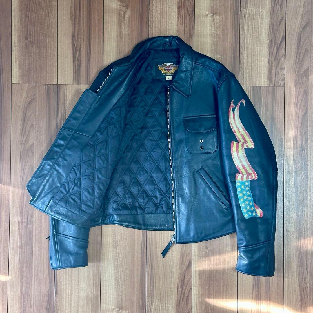 【超希少】良デザイン HARLEY-DAVIDSON レザーライダースジャケット