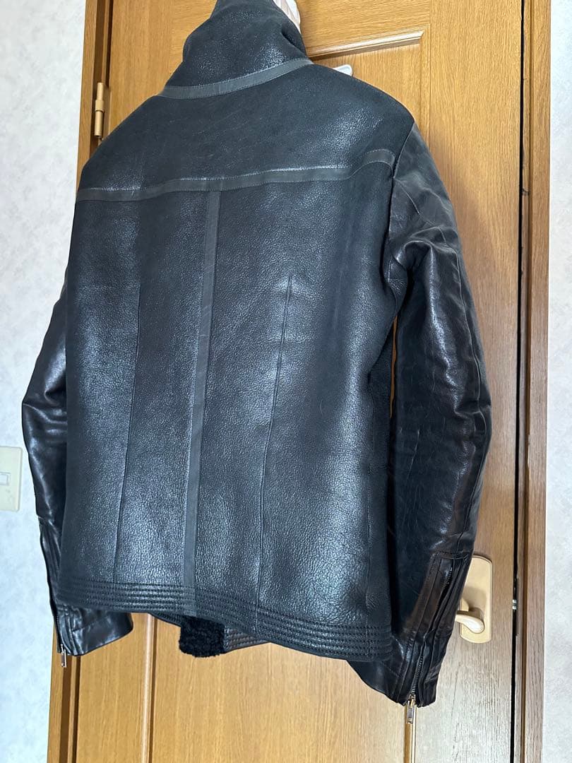 名作‼️RickOwensmoutonleather jacketdrkshdw