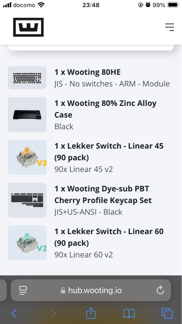 キーボード wooting 80HE