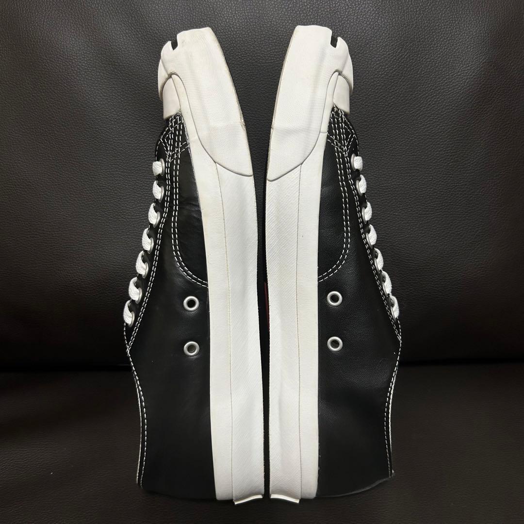 【希少　極美品】converse ジャックパーセル　レザー　黒　27.5㌢