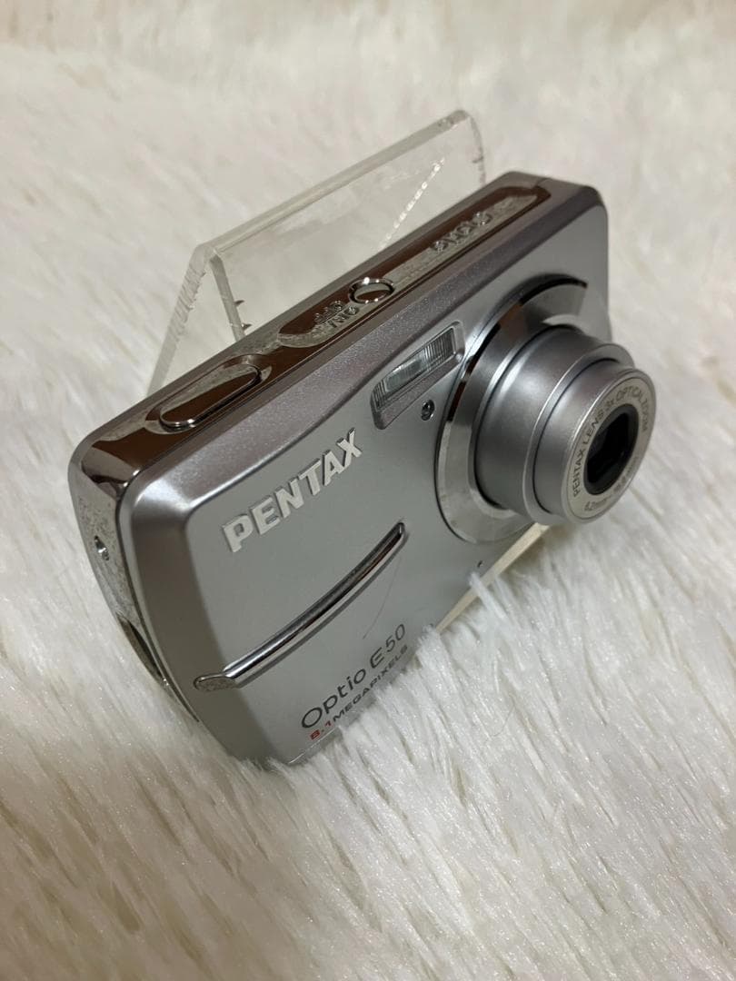【動作確認済】PENTAX Optio E50 レトロコンデジ シルバー単三電池