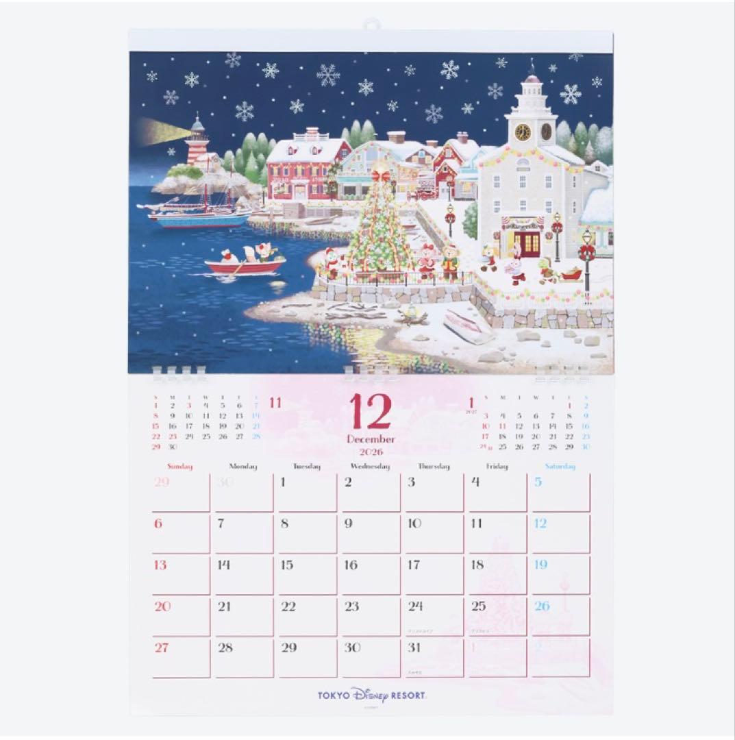 新品　ディズニーリゾート限定　ミッキー&フレンズ　壁掛けカレンダー　2026年