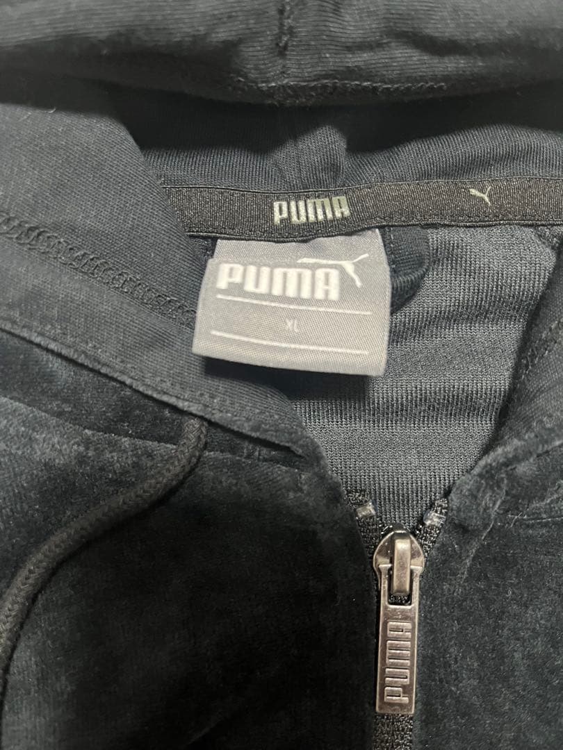 し*ん様 PUMAレディース ベロア ジャージ上下セット ブラック ダークグレー