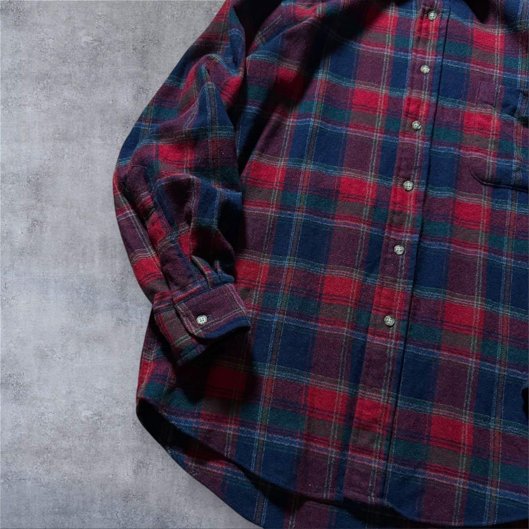 1828古着90年代USA製PENDLETONウールシャツ雰囲気系チェック好配色
