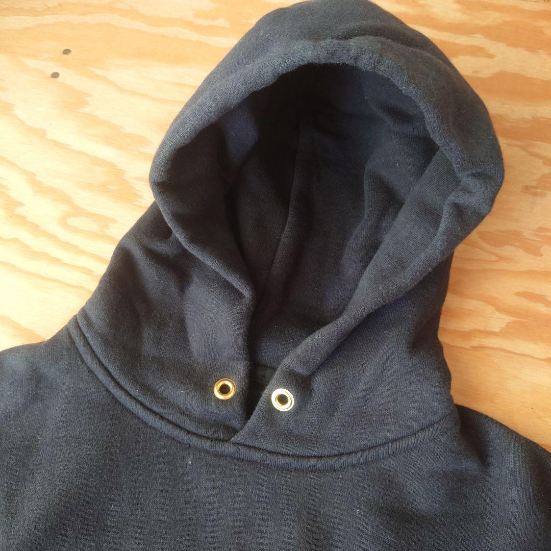 japanmade屋 吊り編み パーカー ブラック sizeM