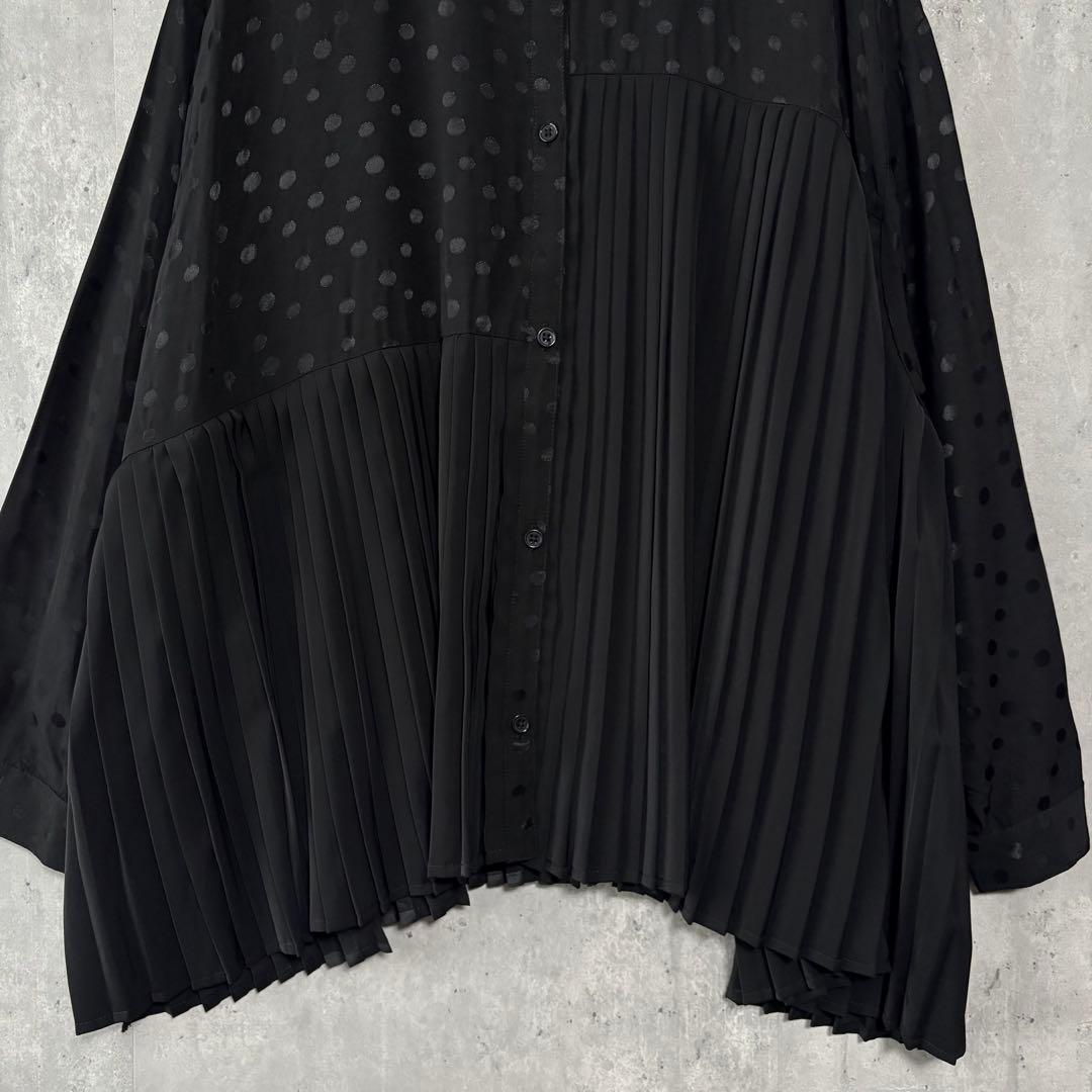 SUM1 STYLE スミスタイル アシメプリーツブラウス ドット切替