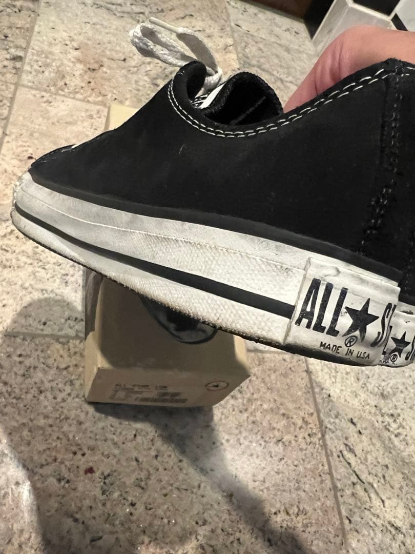 希少93年 CONVERSE スウェード ブラックUSA製 藤原ヒロシ US8