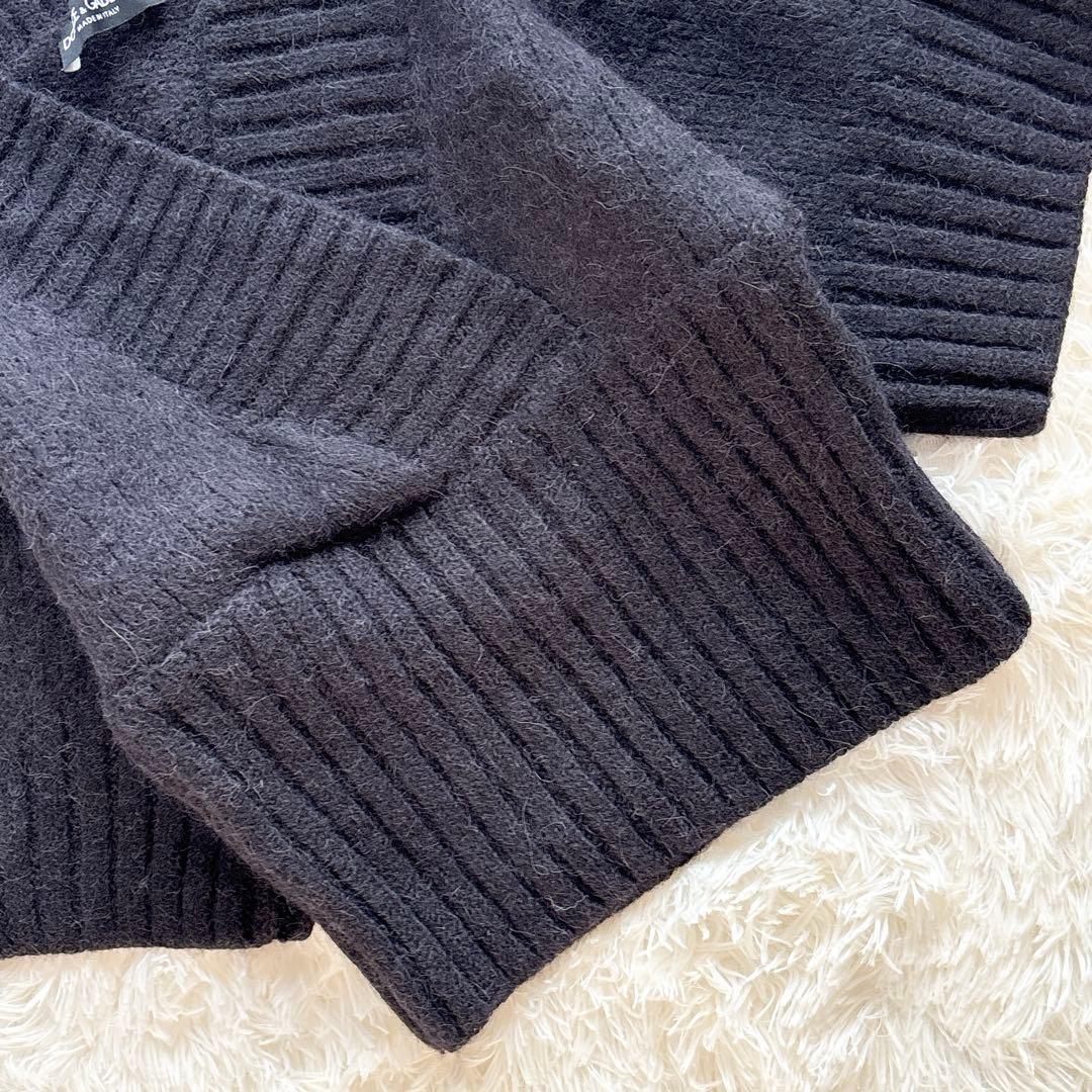 美品✨ドルチェ＆ガッバーナ　アルパカ100% Vネック　五部袖セーター　グレー