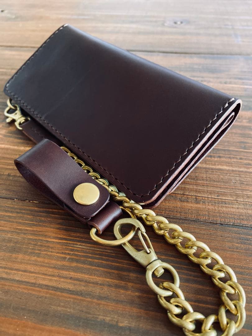 【BULGARO】TL01-64ロングトラッカーウォレット真鍮チェーン付き