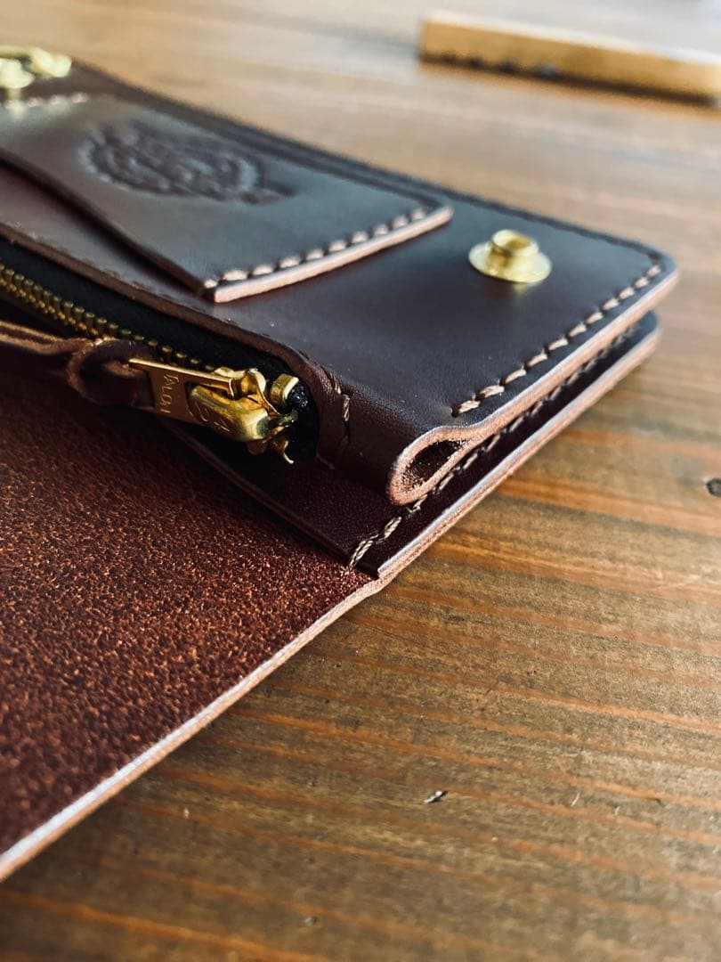 【BULGARO】TL01-64ロングトラッカーウォレット真鍮チェーン付き