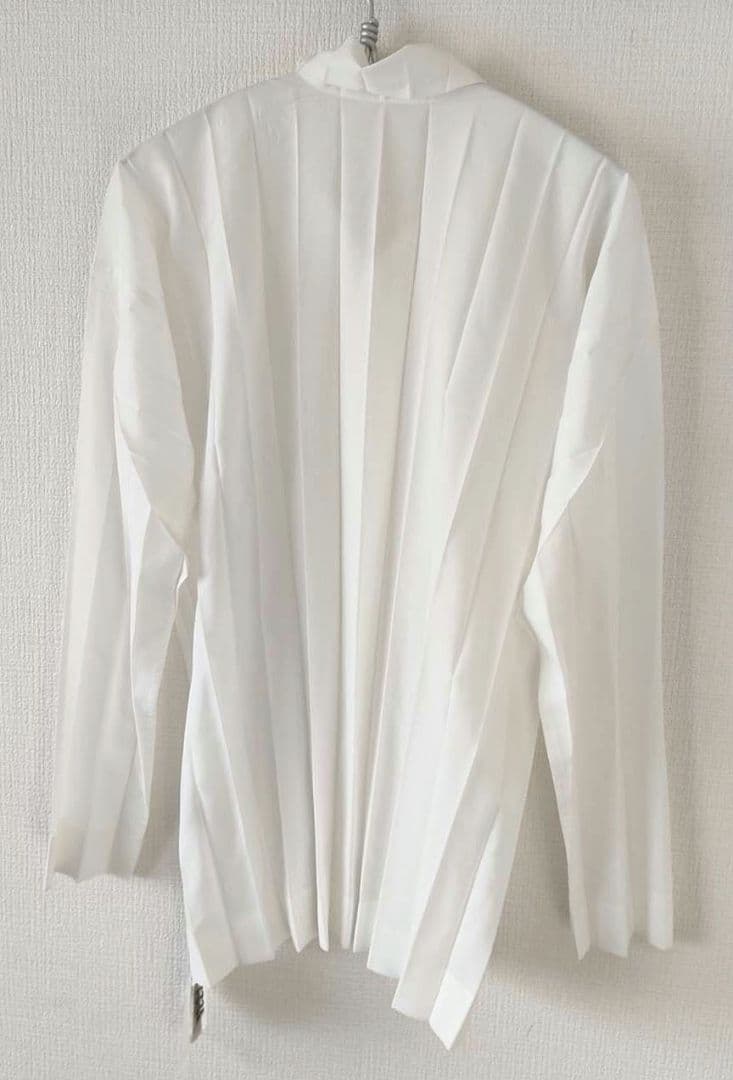 ISSEY MIYAKE HOMME PLISSE プリーツ エッジ シャツ 白