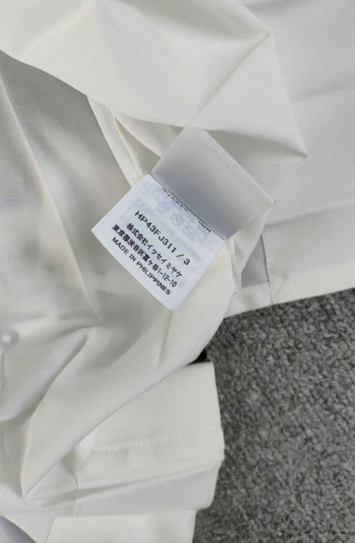 ISSEY MIYAKE HOMME PLISSE プリーツ エッジ シャツ 白