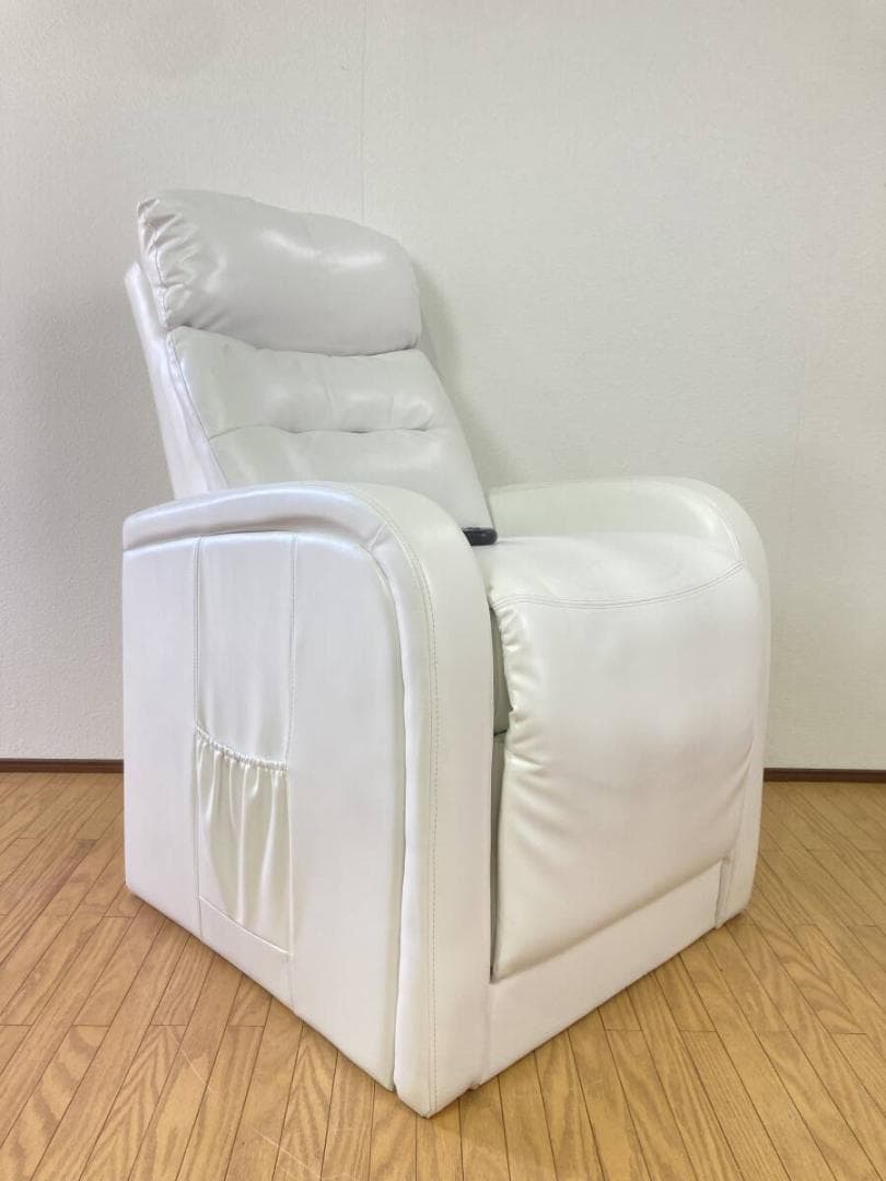 電動リクライニングソファ 白 ホワイト 一人掛け チェア シングルソファ
