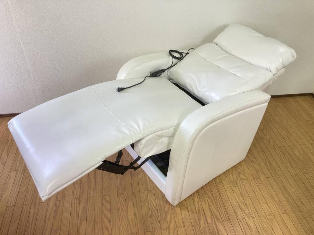 電動リクライニングソファ 白 ホワイト 一人掛け チェア シングルソファ