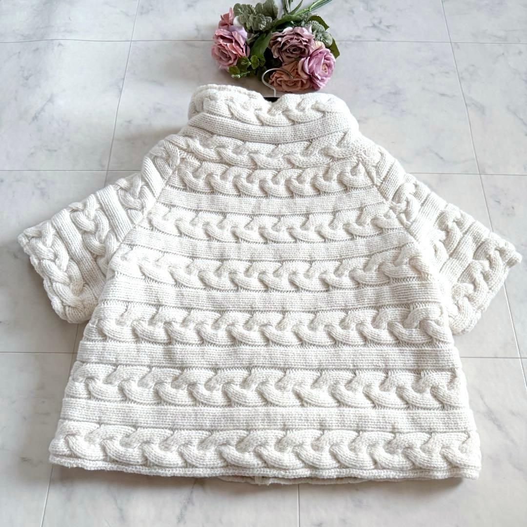 美品★HERNO ケーブルニット切替 異素材コンビ ダウンジャケット 42