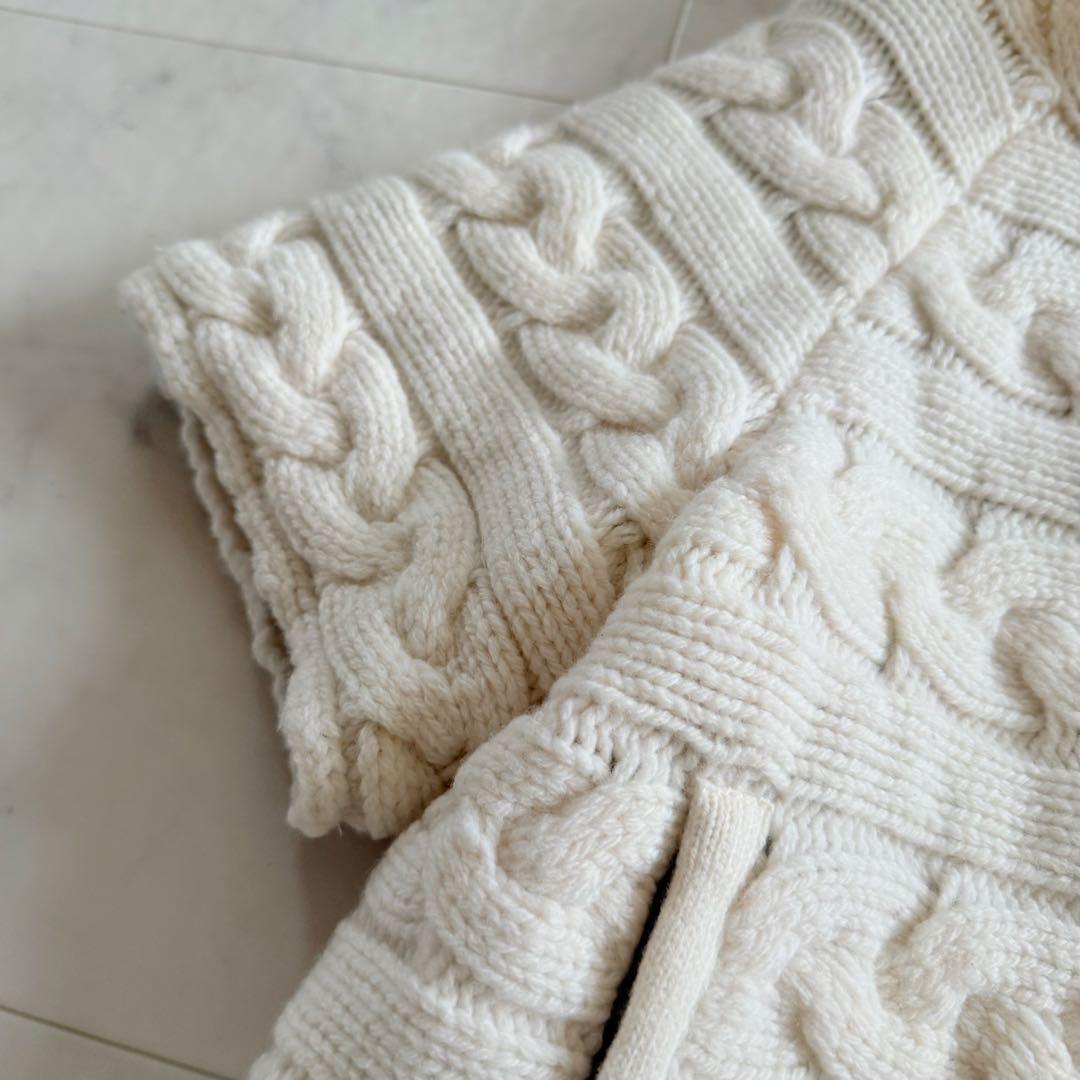 美品★HERNO ケーブルニット切替 異素材コンビ ダウンジャケット 42