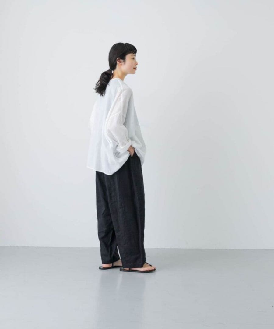 【極美品】かぐれ　ボイルワイドプルオーバー　オフホワイト