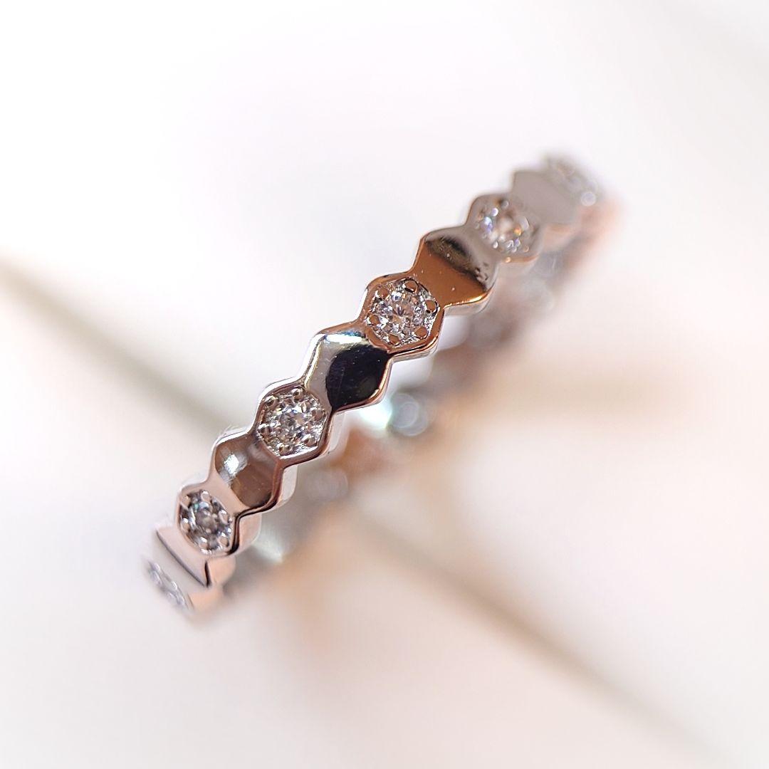 2421高級 sona ダイヤモンド フルエタニティ リング ハニカム シルバー