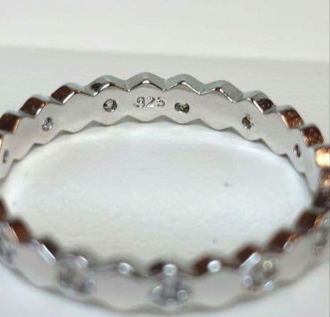 2421高級 sona ダイヤモンド フルエタニティ リング ハニカム シルバー