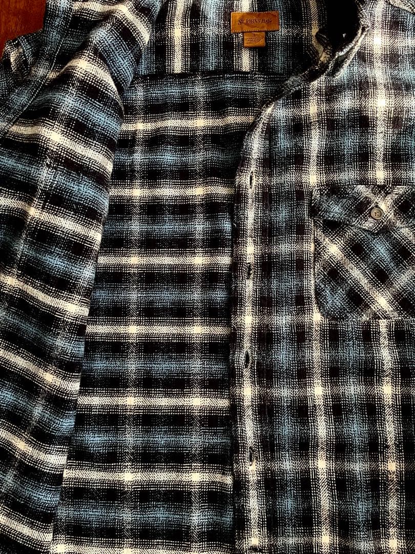 トップス ST JOHN'S BAY OMBRE CHECK FLANNEL SHIRT