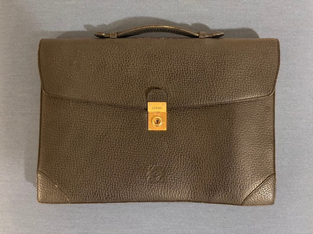 LOEWE ダークブラウン ビジネスバッグ