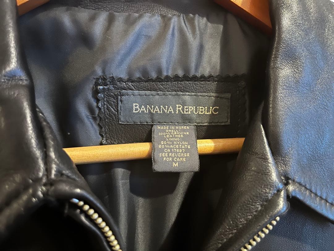 【美品】BANANA REPUBLIC ブラック レザージャケット レディースM