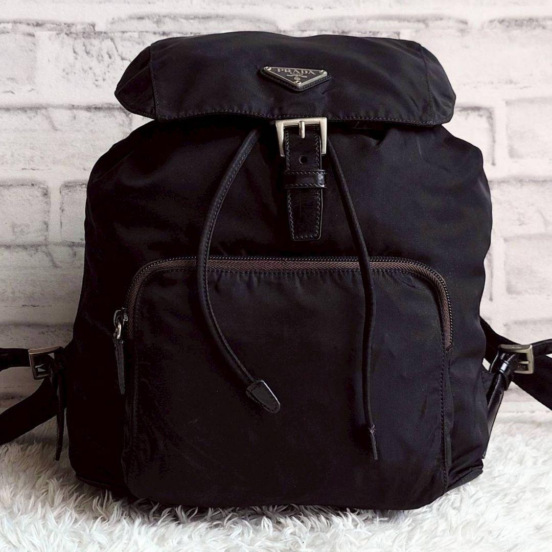 プラダ リュックサック 三角ロゴ バックパック ブラック レディース