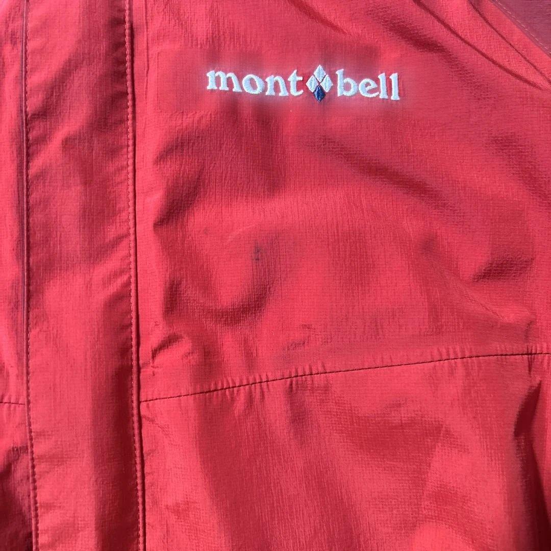 montbell tech shell jacket レッドL 短丈ドローコード