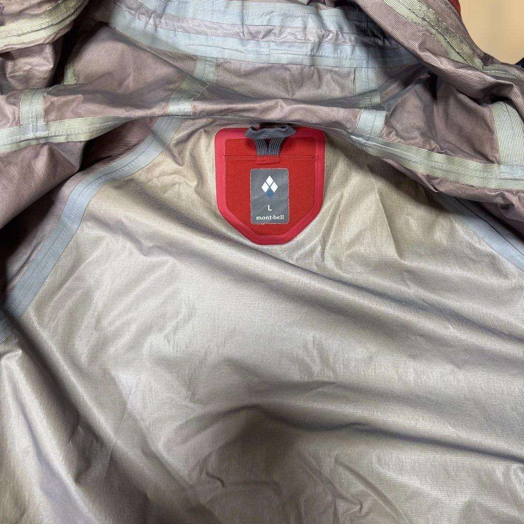 montbell tech shell jacket レッドL 短丈ドローコード