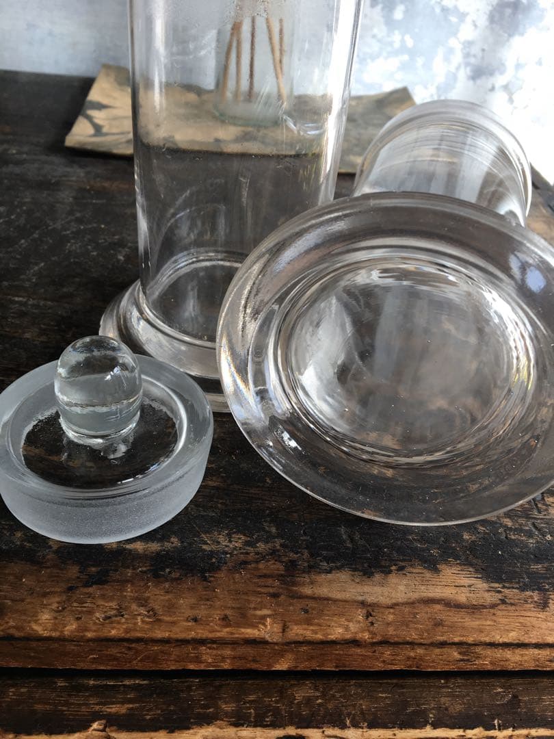 アンティーク　ガラス製 古い標本瓶2本セット