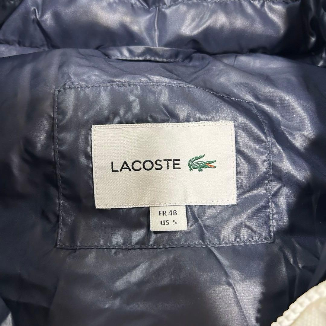 LACOSTE ダウンベスト ホワイト 胸元 刺繍ロゴ S