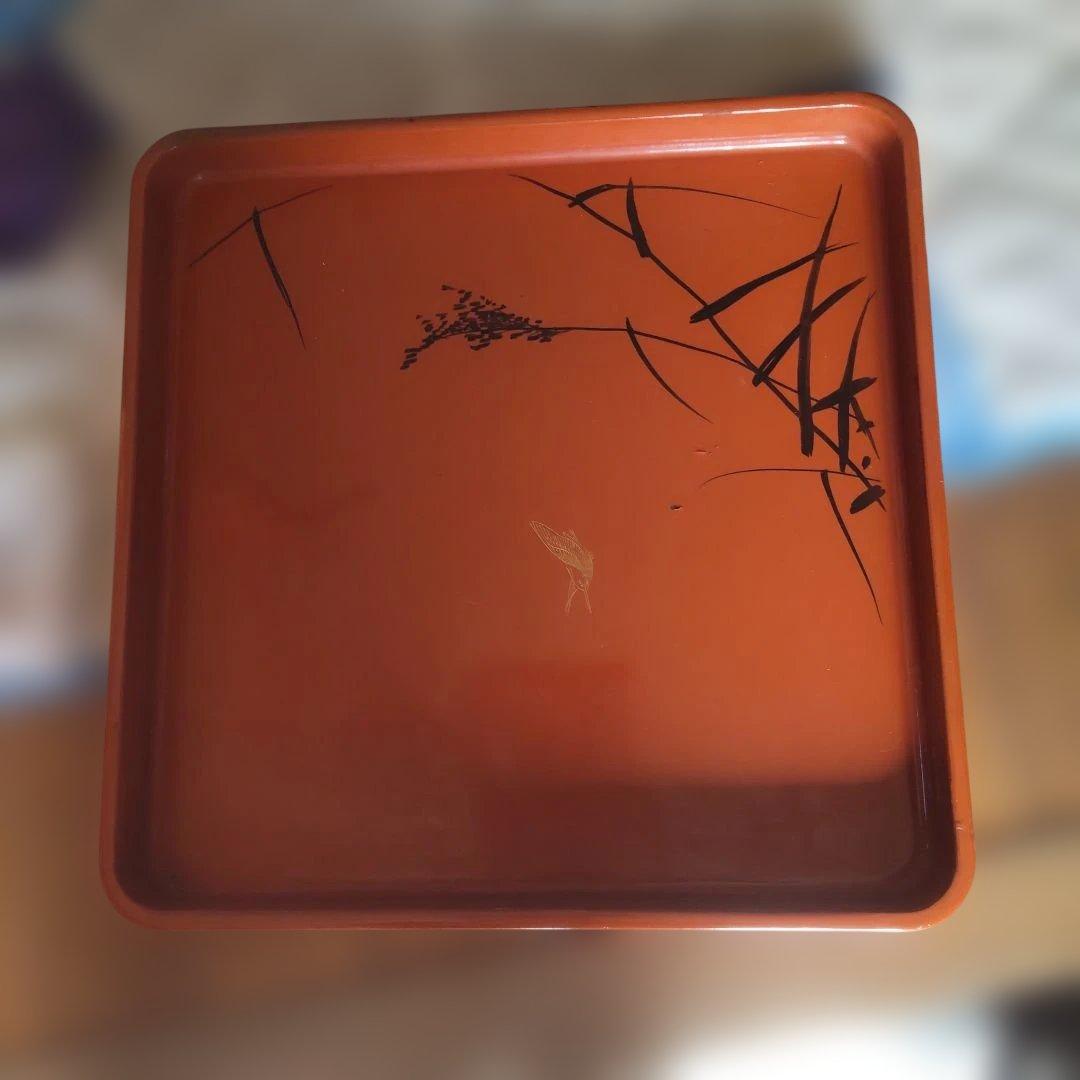 朱塗りの会席膳 10人前 箱あり