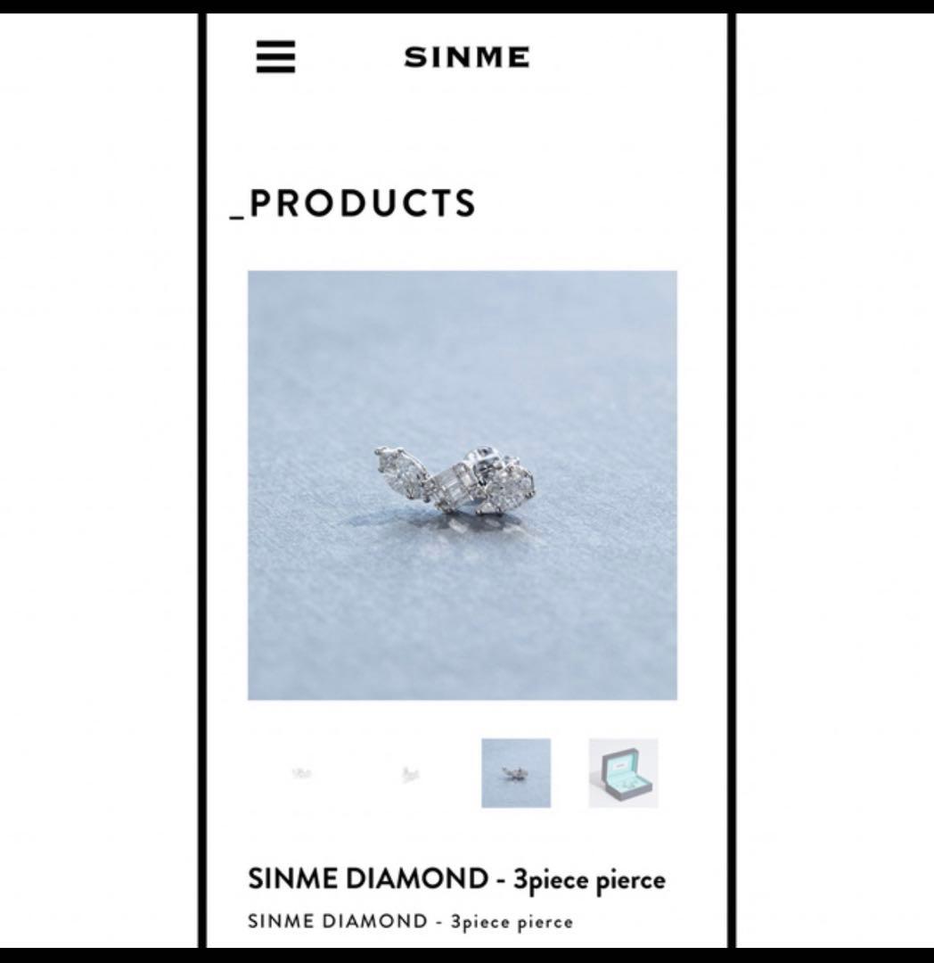 SINME DIAMOND 石田百合子着　ダイヤモンド 3ピースピアス