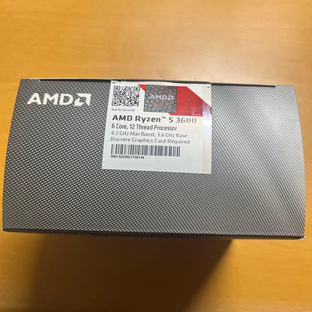 AMD Ryzen5 3600 CPU 純正クーラー付き