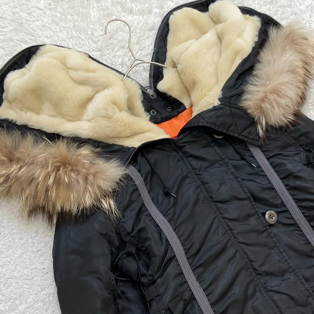 Y2K✨アヴィレックス N-2B ミリタリージャケット 短丈 ボア ファー 黒