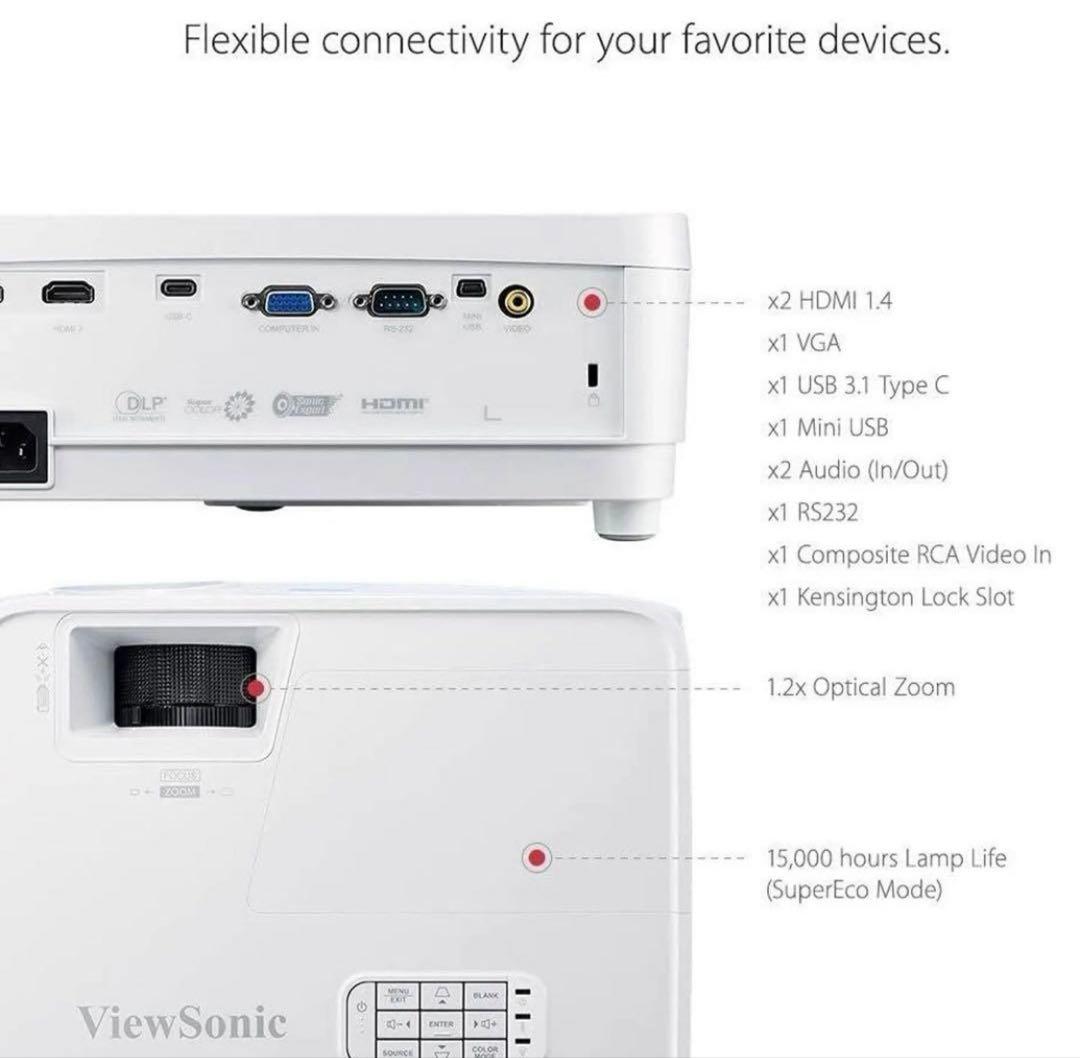 ViewSonic PX706HDフルHD短焦点 ホームゲーミングプロジェクター