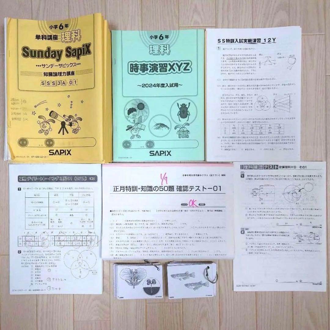 2024年受験　SAPIX サピックス 6年生 テキスト 理科 1年分他
