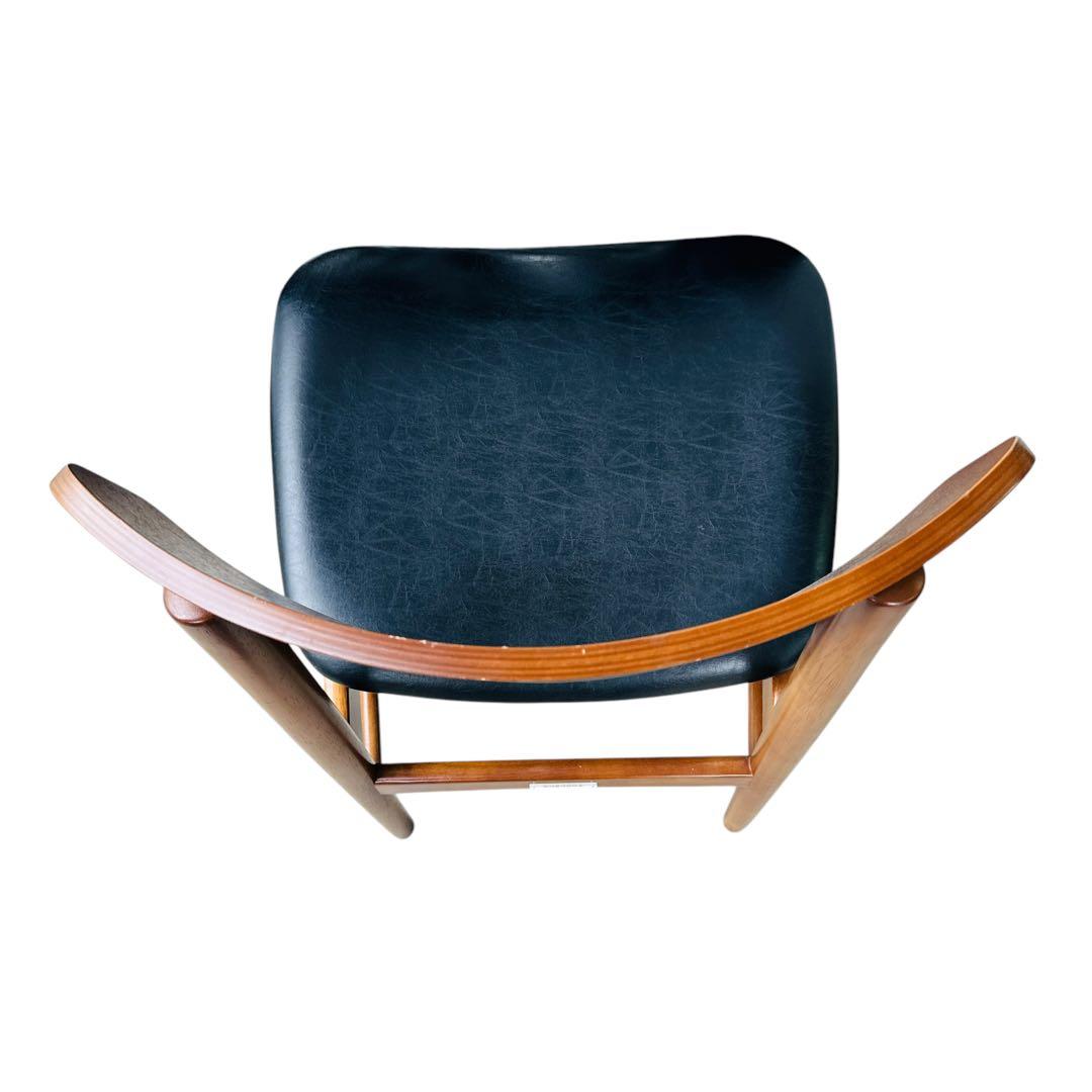 ②美品 カリモク60 Tチェア スタンダードブラック レザー KARIMOKU