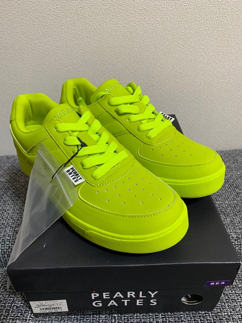 新品未使用22.5cm PEARLY GATES ゴルフシューズ イエロー