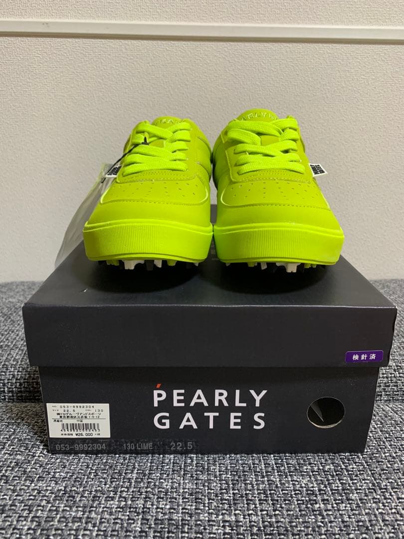 新品未使用22.5cm PEARLY GATES ゴルフシューズ イエロー