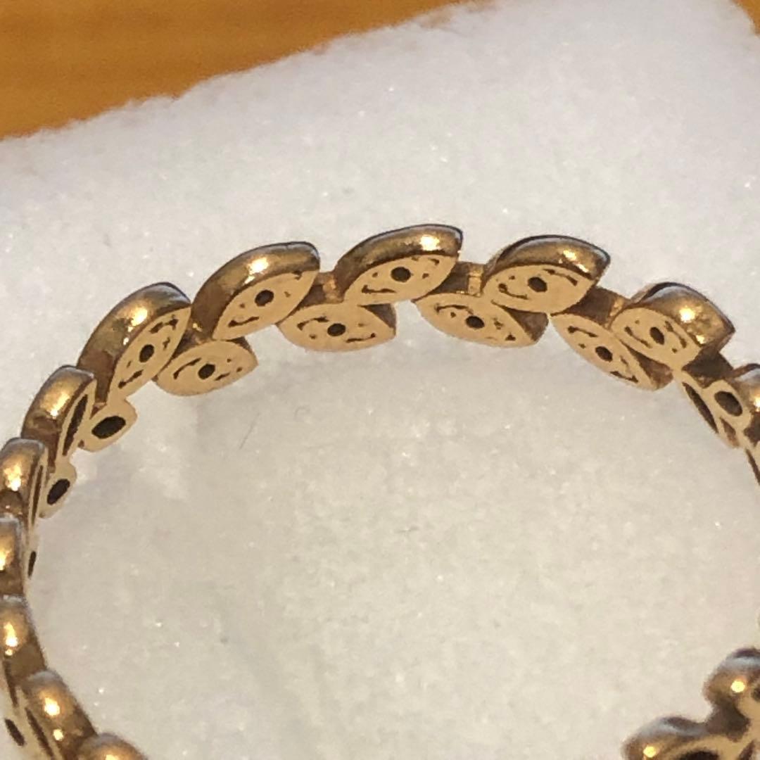 K18リーフデザインゴールドリング　12号　35H2601