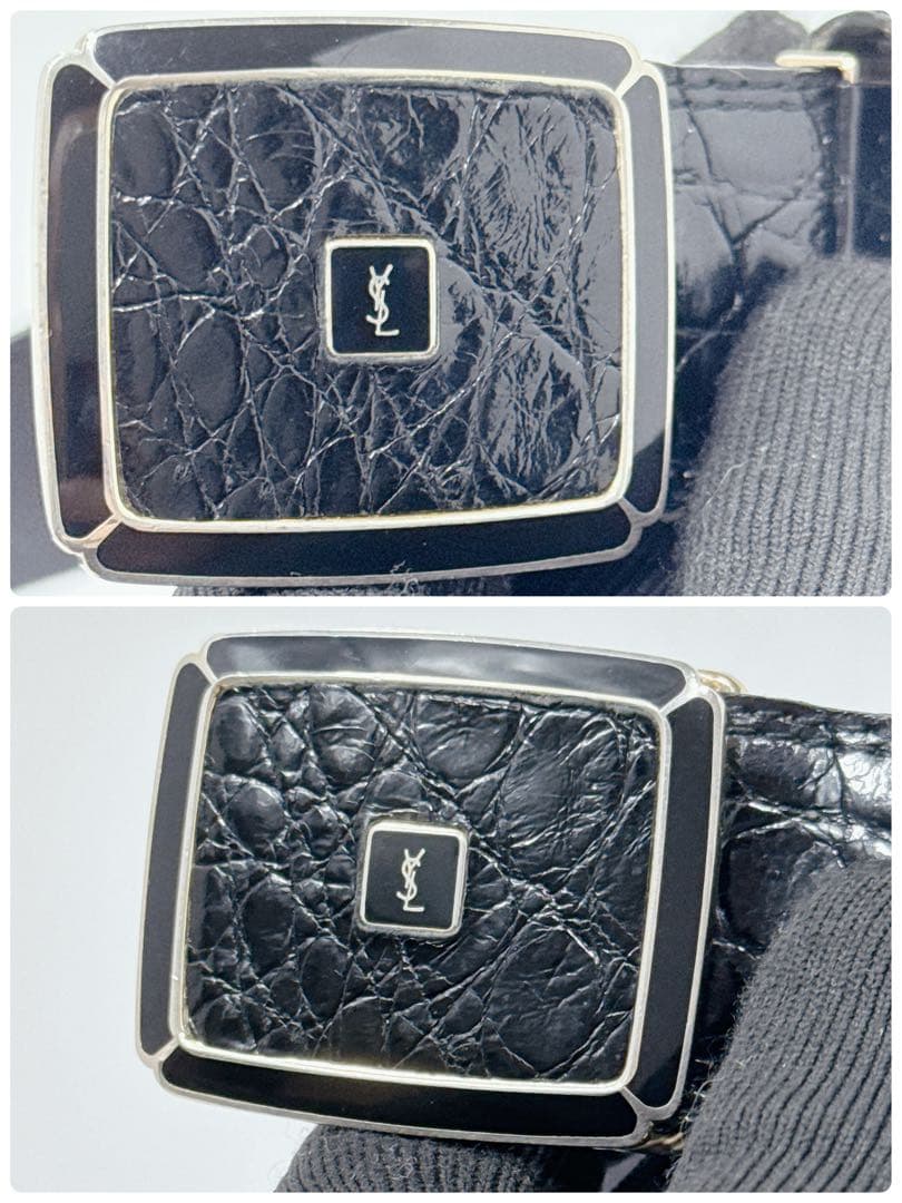 YVES SAINT LAURENT　サンローラン ベルト クロコ 革張り 美品