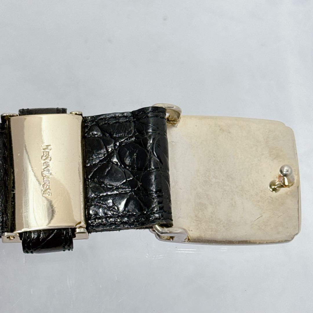YVES SAINT LAURENT　サンローラン ベルト クロコ 革張り 美品
